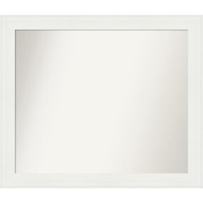 Amanti Art Custom Mirror, Vanity White Narrow Bathroom Mirror, Wall Mirror or Bathroom Vanity Mirror Over Sink (31.5 x 37.5 in.) Non-Beveled Mirror, White Mirror, Casual Mirror from WI, USA