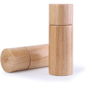 KKC HOME ACCENTS Wooden Salt and Pepper Grinder sets,6 inch, Salt Pepper Grinder Mill sets,Rubber Wood,Adjustable Coarseness Fine to Coarse