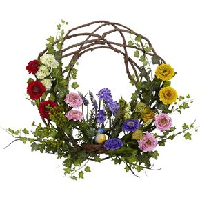Nearly Natural 22in. Artificial Spring Floral Wreath