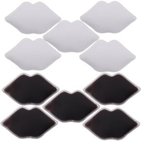 Lip Ice Pack for Cosmetic (10 Pack) Small Ice Pack for Lip Filler, Mini Ice Pack Cold Use for Lip Keep Lipstick from Fading, Heat Use for Makeup Remover, Gift for Girl Woman (5 white + 5 black)
