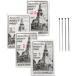 Museum Grade Insect Entomology Dissection Pins - 1.5"/38mm Length, Sizes 00 Through 3 (Packs of 100) (Multi Pack - 100 of Each Size (00, 1, 2, 3))