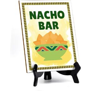 Signs ByLITA Nacho Bar Nachos, Table Sign with Acrylic Stand (6x8“)