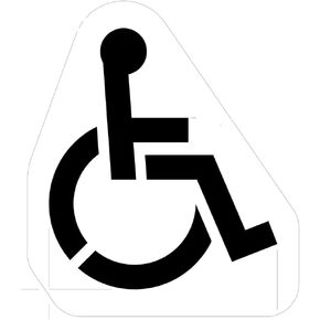 Small Handicap Parking Stencil | Part#: 10000571 | 26.5" W x 30" H | Flexible and Durable 1/8" PolyTough Lifetime | Made in USA
