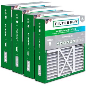 Filterbuy 16x20x5 Air Filter MERV 8 Dust Defense (4-Pack), Pleated HVAC AC Furnace Air Filters for Honeywell FC100A1003, Lennox X0592, and More (Actual Size: 15.75 x 19.75 x 4.38 Inches)