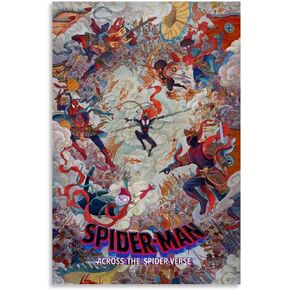 PSJDBS Spider Movie Man Across The Spider-Verse Poster China Style Cool Poster Canvas 90s Wall Art Room Aesthetic Posters 12x18inch(30x45cm)