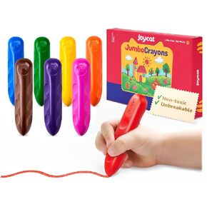 JoyCat 16 Colors Jumbo Crayons, for 2 3 4 5 6year old Toddlers Kids, Easy-Grip,Unbreakable,Non-Toxic,Washable,Triangular big Crayons with Coloring Activity Paper, Ideal for Kids Busy with Art Supplies