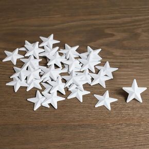 WKHOMEDECO 1-Inch, White Mini Metal Barn Star Home Decorative Accents,Metal Stars for Crafts, Handmade Accessory,Set of 27. (White02)
