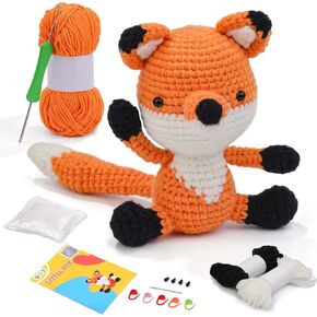 SOCNITC Beginner Crochet Kit Crochet Animal Kit and Knitting Starter Kit with instruction tutorials and video tutorials Peasy Yarn Hook Needle Accessories for Beginners and Lovers DIY in Kuwait