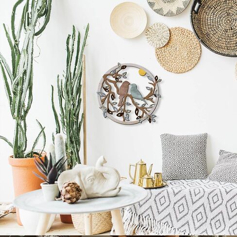 Pigort Ferrycle لوحة فنية جدارية خشبية للطيور على فرع الشجرة، صورة ظلية لجدار الطيور، ديكور فني جداري لغرفة المعيشة، الحديقة، غرفة النوم، المكتب، جدار المنزل، ديكور حفلات الانتقال لمنزل جديد (طائر) in Kuwait