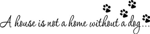 amaonm 22x6 "أسود الفينيل جدار الفن الشارات اقتباسات قائلا "المنزل ليس منزلا بدون كلب" ملصقات ديكورات جدران المنزل القابلة للإزالة جدارية طباعة مخلب ملصقات الحائط لغرفة المعيشة غرفة نوم غرفة الأطفال in Kuwait