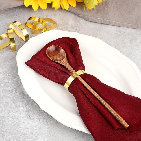 Gold Napkin Rings Set of 12 Semicircle Metal Gold Napkin Holder Buckles Metal Napkin Ring Holders Stainless Steel Napkin Rings Serviette Metallic Adornment For Dinner Table Decor Wedding Banquet Party in Saudi Arabia