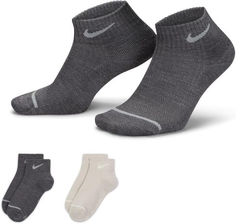 جوارب Nike EVERYDAY مكونة من قطعتين من مزيج الصوف المبطن للكاحل YTH 5Y - 7Y للنساء 6-10 للرجال 6-8 in Saudi Arabia