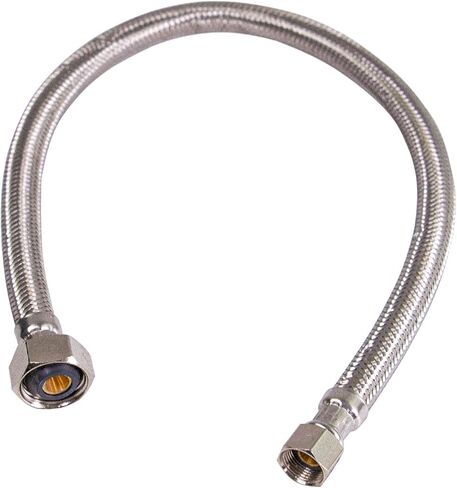 27108-NL خط إمداد صنبور مجدول من الفولاذ المقاوم للصدأ مع تركيب ضغط 1/2 بوصة IPS و3/8 بوصة، 8 بوصة in Kuwait