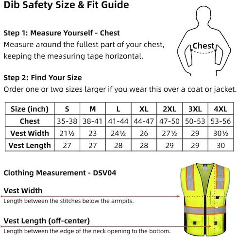 Dib Safety Vest Reflective Yellow Mesh, High Visibility Vest with Pockets and Zipper, ANSI Class 2 Heavy Duty, Made with 3M Reflective Tape XL in Saudi Arabia