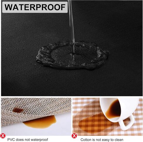 homing Faux Leather Heat Resistant Placemats Set of 6 – Waterproof Wipeable Dining PU Place Mats for Indoor & Outdoor, Easy to Clean - Light Grey in Saudi Arabia