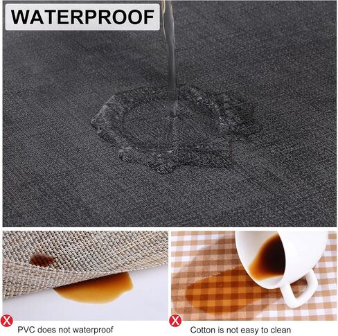 homing Faux Leather Heat Resistant Placemats Set of 6 – Waterproof Wipeable Dining PU Place Mats for Indoor & Outdoor, Easy to Clean - Light Grey in Saudi Arabia