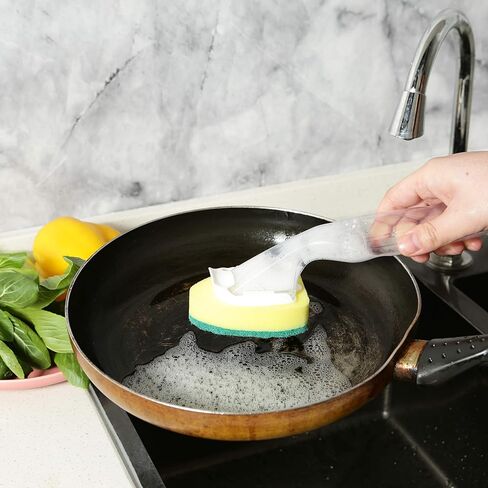 Dishwand Refill Sink Clean Sponge Brush Refill Replacement Heads Non-Scratch Kitchen Dish Scrubber Pads in Saudi Arabia