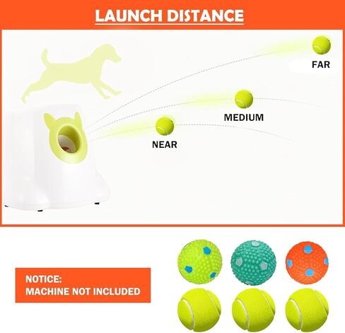 YEEGO DIRECT Dog Ball Thrower Launcher، قاذف كرة الكلب التلقائي للكلاب الصغيرة والمتوسطة مع 6 كرات صغيرة، ألعاب الكلاب التفاعلية كرة الحيوانات الأليفة في الأماكن المغلقة والخارجية (أخضر) in Kuwait