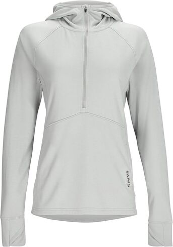 Simms Women’s Bugstopper Hoodie with Insect Shield, Half Zipper Fishing Hoodie, UPF 50 Sun Protection, Sterling Heather, Large in Saudi Arabia