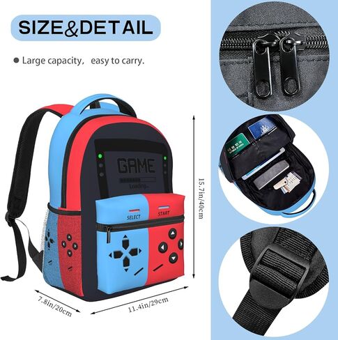 Gamer Backpack for Boys Gaming Laptop Backpack Game Daypack Travel School Bag Gift for Teens Game Lovers in Saudi Arabia
