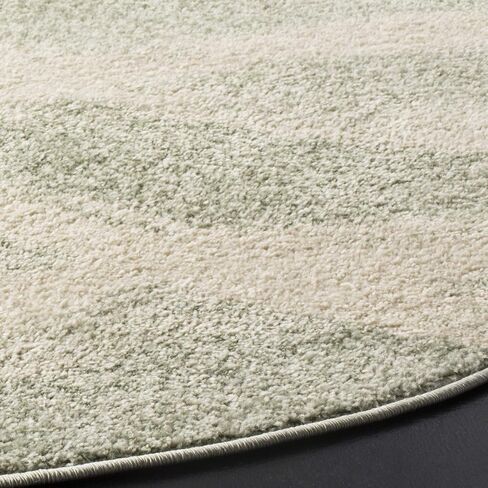 SAFAVIEH Adirondack Collection 5' Round Sage/Cream ADR125X Modern Wave Distressed Non-Shedding Living Room Dining Bedroom Foyer Area Rug in Saudi Arabia