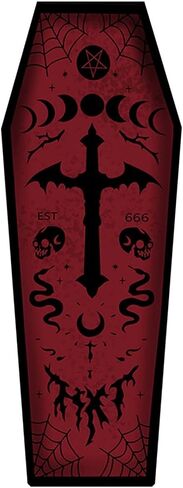 Halloween Carpet Dark Gothic Carpet for Living Room Decoration Coffin Shaped Rug Soft Non Slip Bedroom Home Party Supplies 51x19 Inch (Red) in Saudi Arabia