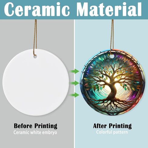 Colorful Ceramic Tree of Life Christmas Ornament, Tree of Life Ornaments for Christmas Tree, Christmas Holiday Decor, Tree of Life Gifts, Christmas Ornament Gift Ideas - Pattern B in Saudi Arabia