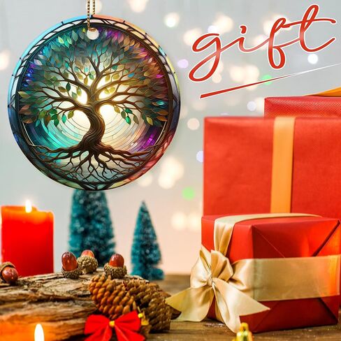 Colorful Ceramic Tree of Life Christmas Ornament, Tree of Life Ornaments for Christmas Tree, Christmas Holiday Decor, Tree of Life Gifts, Christmas Ornament Gift Ideas - Pattern B in Saudi Arabia
