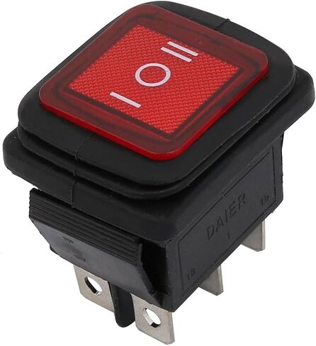 uxcell AC 250V/16A 125V/20A 6 Terminals ON/Off/ON DPDT Latching Waterproof Rocker Switch in Saudi Arabia
