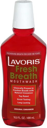 Lavoris Mouthwash Original Cinnamon 6 Pack 16.9 oz + 1 Custom Mc Give Away Postcard | Best Tasting Mouthwash | Best Mouthwash for Bad Breath | Mouth wash for Adults in Saudi Arabia