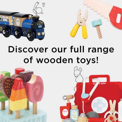 Le Toy Van - Honeybake Premium Wooden Cafe Machine Set - Pretend Kitchen and Cafe Play Toy Set | Kids Role Play Toy Kitchen Accessories (TV299), Small in Kuwait