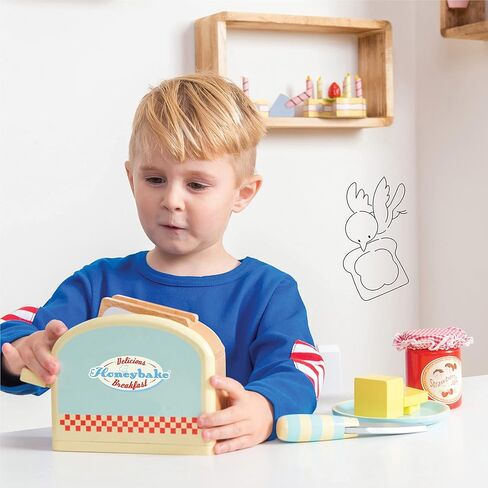 Le Toy Van - Honeybake Premium Wooden Cafe Machine Set - Pretend Kitchen and Cafe Play Toy Set | Kids Role Play Toy Kitchen Accessories (TV299), Small in Kuwait