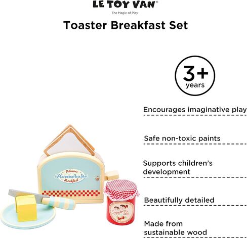 Le Toy Van - Honeybake Premium Wooden Cafe Machine Set - Pretend Kitchen and Cafe Play Toy Set | Kids Role Play Toy Kitchen Accessories (TV299), Small in Kuwait