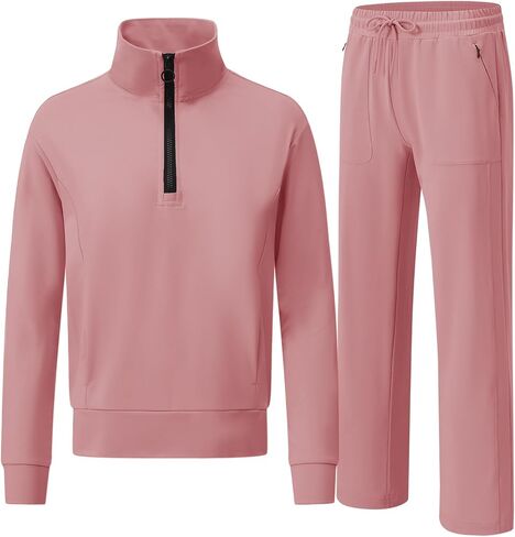 Women's Matching Set Outfits 2 Pieces Travel Clothes Tracksuits Sweat Suits Fall Fashion with 4 Pockets in Saudi Arabia