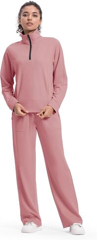 Women's Matching Set Outfits 2 Pieces Travel Clothes Tracksuits Sweat Suits Fall Fashion with 4 Pockets in Saudi Arabia