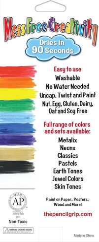 أعواد طلاء تمبرا صلبة من كويك ستيكس، 10 ألوان جوهرية، أعواد طلاء قابلة للغسل للأطفال، تجفيف سريع للغاية، غير سامة، خالية من مسببات الحساسية، أعواد طلاء بألوان الجوهرة، طلاء للأطفال والأطفال الصغار in Kuwait