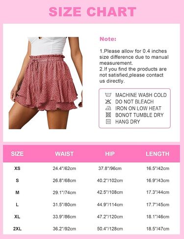 Flowy Shorts for Women Casual Boho Floral Skorts Ruffle Mini Skirts Running Tennis Butterfly Shorts Chiffon Shorts- Floral White M in Saudi Arabia