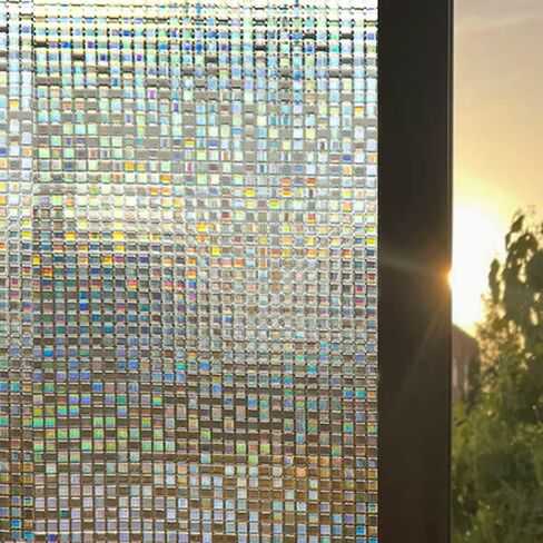 Window Privacy Film Static Cling 3D Glass Covering Window Film Non Adhesive Glass Window Film Anti-UV Decorative Window Cling (11.8'' x 78.8'') in Saudi Arabia