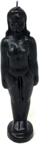 Vrinda® Unique Decorative Candle Lady – Rituals, Magic, Home Decor, Room Decor, Halloween, Spell Casting - Handcrafted Unscented Candle Sculpture for Healing & Aromatherapy – Approx. 7" (Black) in Saudi Arabia