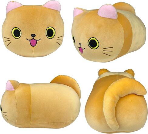 Pineapple Cat Plush Toy, Orange Cat Stuffed Animal Pillow, Cute Soft Cat Plushie Kitten Squishy Stuffy - 10 Inch in Saudi Arabia