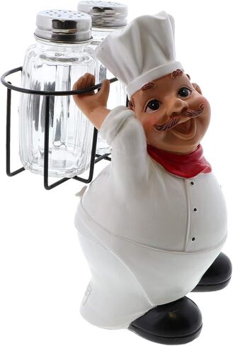Chef Salt and Pepper Shakers Set Ceramic Kitchen Décor - Full Chef in Saudi Arabia