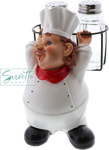 Chef Salt and Pepper Shakers Set Ceramic Kitchen Décor - Full Chef in Saudi Arabia