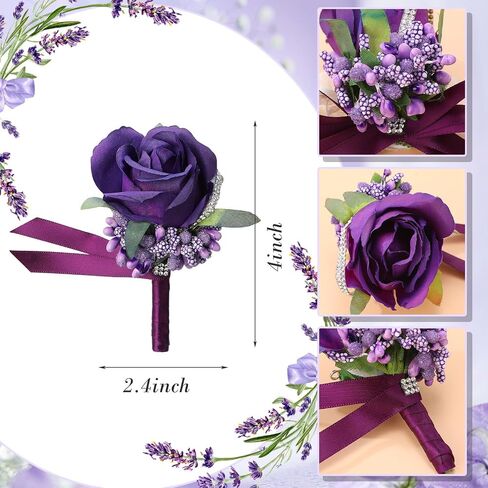 Geosar 20 Pcs Wedding Boutonniere for Men Rose Boutonnieres Wedding Boutonniere with Pin Groom Groomsmen Boutonniere Buttonholes Man Suit Corsage for Vintage Wedding Ceremony Anniversary Dinner in Saudi Arabia