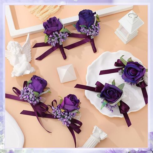 Geosar 20 Pcs Wedding Boutonniere for Men Rose Boutonnieres Wedding Boutonniere with Pin Groom Groomsmen Boutonniere Buttonholes Man Suit Corsage for Vintage Wedding Ceremony Anniversary Dinner in Saudi Arabia