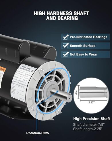 محرك ضاغط الهواء 5 حصان SPL محرك كهربائي، 3450 دورة في الدقيقة، محرك أحادي الطور 230 فولت، إطار 56 هرتز، 7/8 عمود بمفتاح 60 هرتز in Kuwait