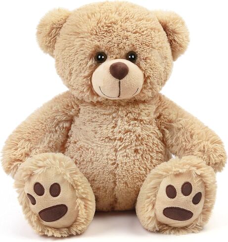 LotFancy Teddy Bear Stuffed Animals, 20 inch Soft Cuddly Stuffed Plush Bear, Cute Stuffed Animals Toy with Footprints, Gifts for Kids Toddlers on Baby Shower, Christmas Valentine's Day, Light Brown in Saudi Arabia