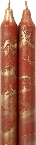 Premium Decorative Tapers - 12" 2PK - Terra Cotta w/Gold - 73301 in Saudi Arabia