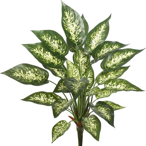 Vickerman 22 "شجيرة Dieffenbachia Exotica باللونين الأخضر والأبيض - نباتات خضراء لديكور المنزل أو المكتب - صيانة مجانية - شجيرة صناعية - واقعية ومورقة in Saudi Arabia