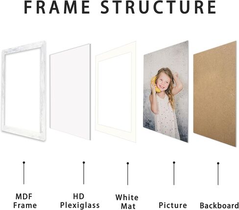VSIONROCK 10x10 Brown Picture Frames Set of 2, Display Pictures 8x8 with Mat or 10x10 Without Mat for Wall Mounting and Tabletop, Made of High Definition Glass in Kuwait