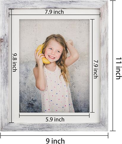 VSIONROCK 10x10 Brown Picture Frames Set of 2, Display Pictures 8x8 with Mat or 10x10 Without Mat for Wall Mounting and Tabletop, Made of High Definition Glass in Kuwait